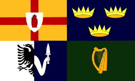 Irish 4 Provinces :: Ulster and Munster, Leinster and Connacht Flag 3 feet by 5 feet