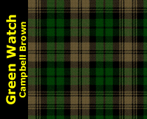 Green Watch • Campbell Brown Tartan, 3celts.com