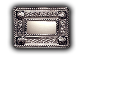 Celtic Border Rectangle 2.5 inch Chrome Buckle