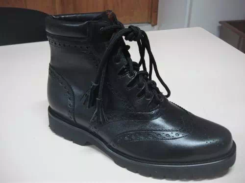 Black Leather Gillie Boots
