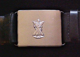 Black Leather 3-inch Belt with Saint Andrew Chrome Buckle