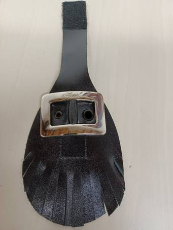 Buckle Brogue Ghillie Shawls :: Black Leather :: Silver Tone Buckle 