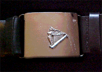 Black Leather 3-inch Belt with Fairie Harp Chrome Buckle