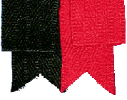 Black and Red Worsted Wool Ribbon