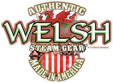 Authentic Welsh Steam-Gear® T-Shirt on Navy Blue Small